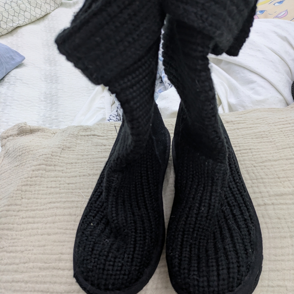 UGG Black Knit Winter Boots